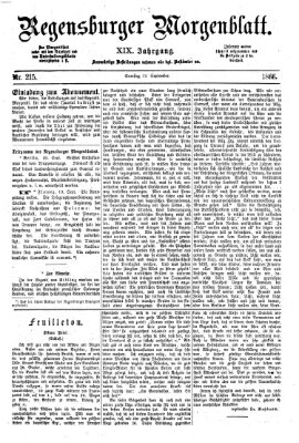 Regensburger Morgenblatt Samstag 22. September 1866