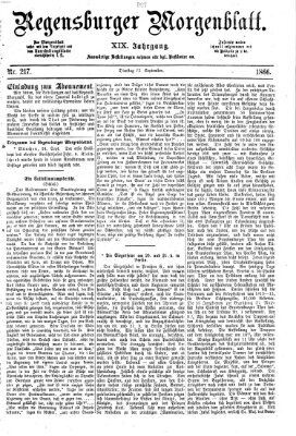 Regensburger Morgenblatt Dienstag 25. September 1866