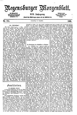 Regensburger Morgenblatt Donnerstag 13. Dezember 1866