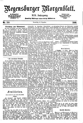 Regensburger Morgenblatt Donnerstag 20. Dezember 1866