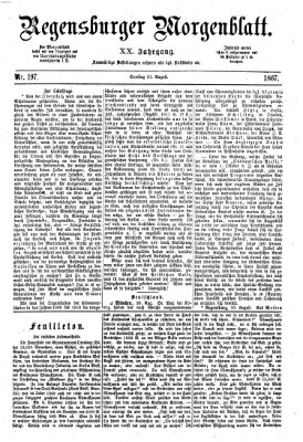 Regensburger Morgenblatt Samstag 31. August 1867