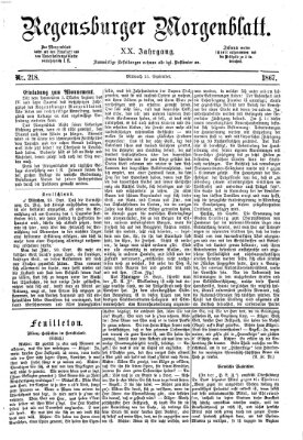 Regensburger Morgenblatt Mittwoch 25. September 1867