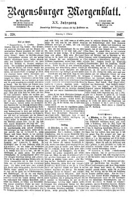 Regensburger Morgenblatt Sonntag 6. Oktober 1867