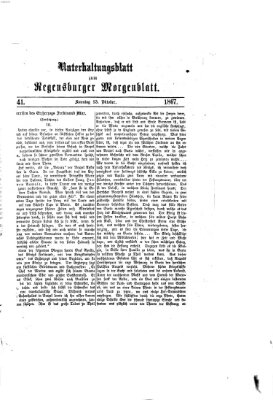 Regensburger Morgenblatt Sonntag 13. Oktober 1867