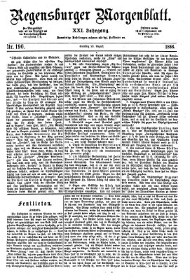 Regensburger Morgenblatt Samstag 22. August 1868