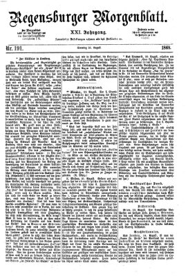 Regensburger Morgenblatt Sonntag 23. August 1868