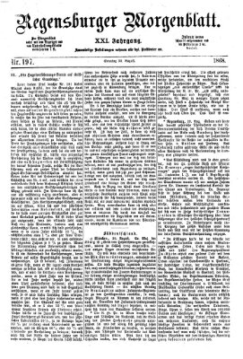 Regensburger Morgenblatt Sonntag 30. August 1868