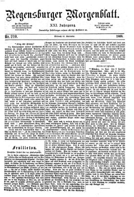 Regensburger Morgenblatt Mittwoch 16. September 1868