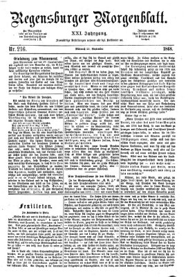 Regensburger Morgenblatt Mittwoch 23. September 1868