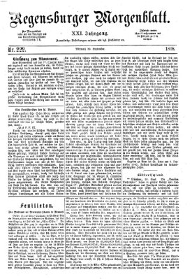 Regensburger Morgenblatt Mittwoch 30. September 1868