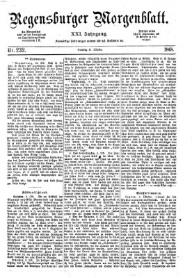 Regensburger Morgenblatt Sonntag 11. Oktober 1868