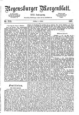 Regensburger Morgenblatt Dienstag 13. Oktober 1868