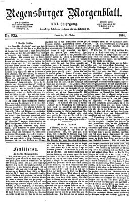 Regensburger Morgenblatt Donnerstag 15. Oktober 1868