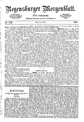 Regensburger Morgenblatt Freitag 30. Oktober 1868