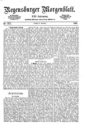 Regensburger Morgenblatt Samstag 21. November 1868