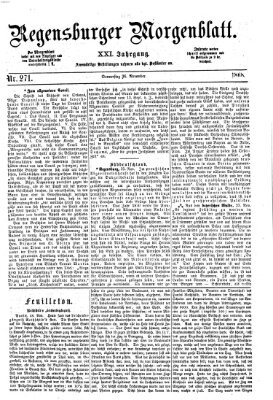 Regensburger Morgenblatt Donnerstag 26. November 1868