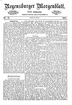 Regensburger Morgenblatt Samstag 20. Februar 1869