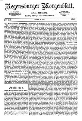 Regensburger Morgenblatt Mittwoch 14. April 1869