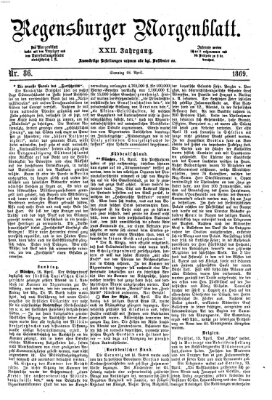 Regensburger Morgenblatt Sonntag 18. April 1869