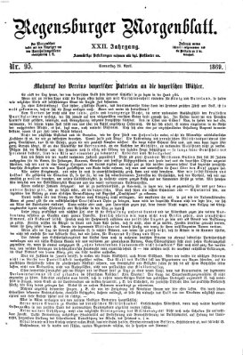 Regensburger Morgenblatt Donnerstag 29. April 1869