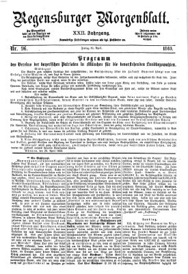 Regensburger Morgenblatt Freitag 30. April 1869