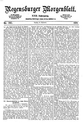 Regensburger Morgenblatt Samstag 11. September 1869