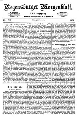 Regensburger Morgenblatt Mittwoch 15. September 1869