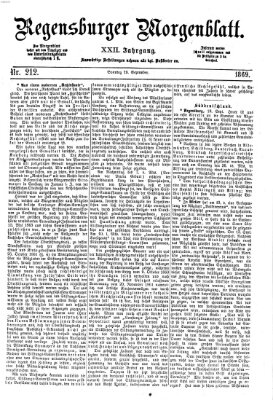 Regensburger Morgenblatt Sonntag 19. September 1869