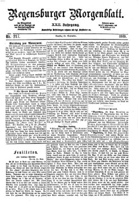 Regensburger Morgenblatt Samstag 25. September 1869