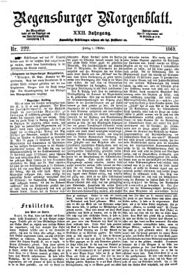 Regensburger Morgenblatt Freitag 1. Oktober 1869