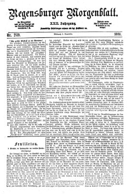 Regensburger Morgenblatt Mittwoch 3. November 1869