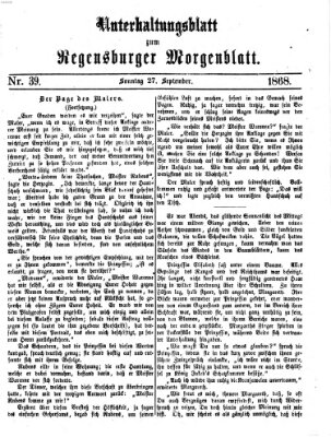 Regensburger Morgenblatt. Unterhaltungsblatt zum Regensburger Morgenblatt (Regensburger Morgenblatt) Sonntag 27. September 1868