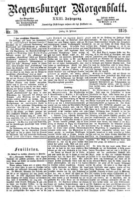 Regensburger Morgenblatt Freitag 18. Februar 1870