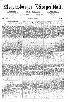 Regensburger Morgenblatt Samstag 19. Februar 1870