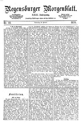 Regensburger Morgenblatt Donnerstag 24. Februar 1870