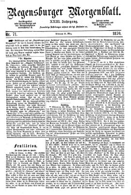 Regensburger Morgenblatt Mittwoch 30. März 1870