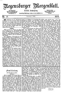 Regensburger Morgenblatt Donnerstag 31. März 1870