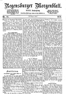 Regensburger Morgenblatt Donnerstag 28. April 1870