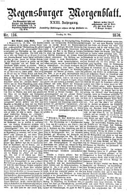 Regensburger Morgenblatt Dienstag 24. Mai 1870