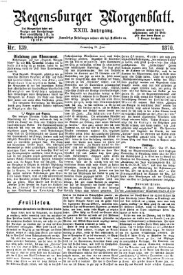 Regensburger Morgenblatt Donnerstag 23. Juni 1870