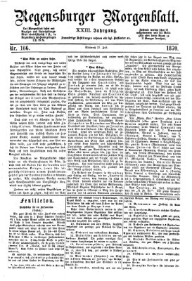 Regensburger Morgenblatt Mittwoch 27. Juli 1870