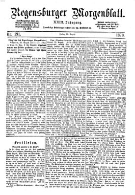 Regensburger Morgenblatt Freitag 26. August 1870