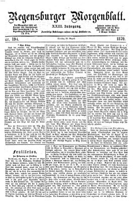 Regensburger Morgenblatt Dienstag 30. August 1870