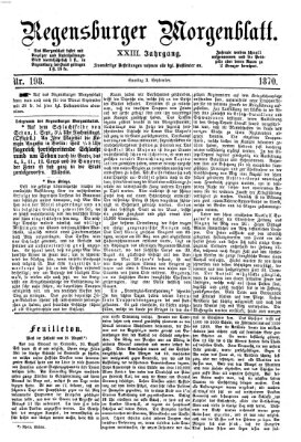 Regensburger Morgenblatt Samstag 3. September 1870