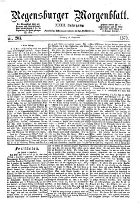 Regensburger Morgenblatt Samstag 10. September 1870