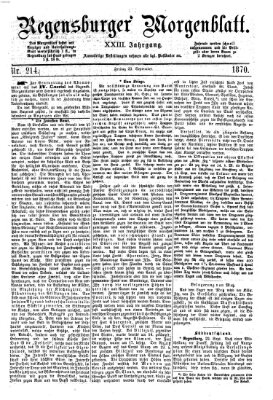 Regensburger Morgenblatt Freitag 23. September 1870