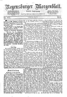 Regensburger Morgenblatt Samstag 24. September 1870