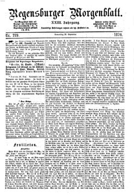 Regensburger Morgenblatt Donnerstag 29. September 1870