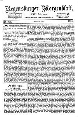 Regensburger Morgenblatt Mittwoch 5. Oktober 1870