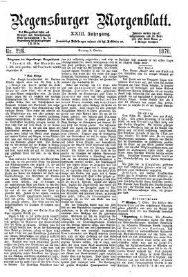 Regensburger Morgenblatt Sonntag 9. Oktober 1870